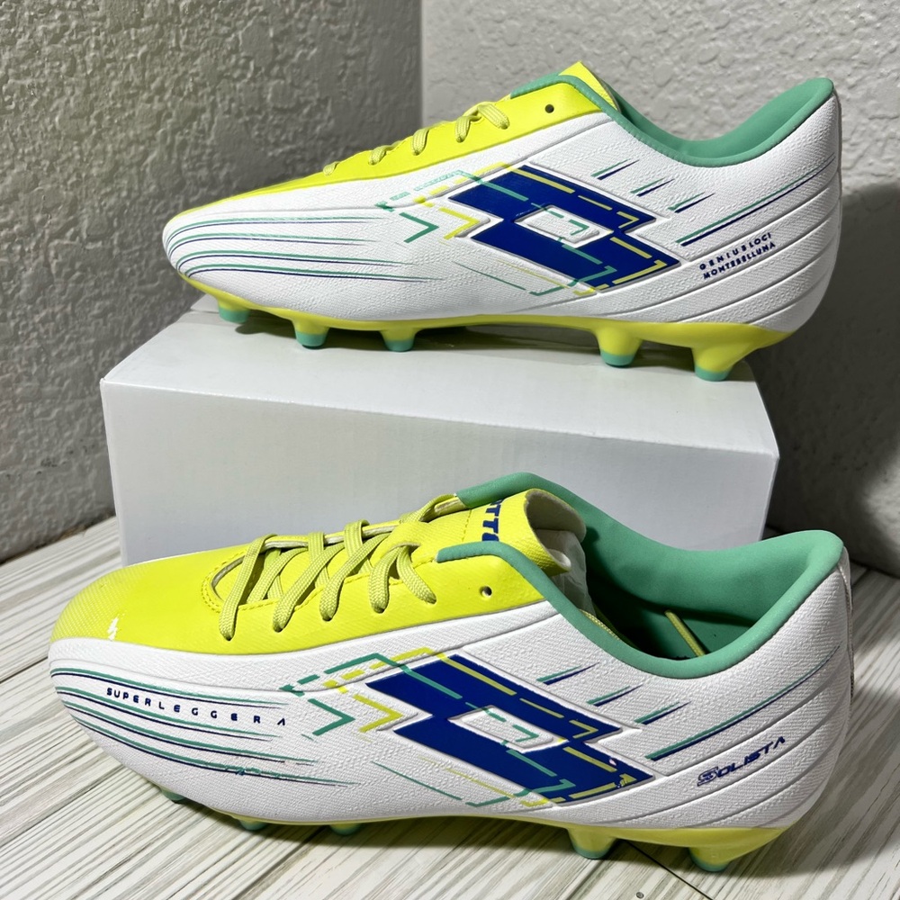 Lotto Solista 700 VIII FG‎ Firm Ground Soccer Cleat white yellow men’s size 5